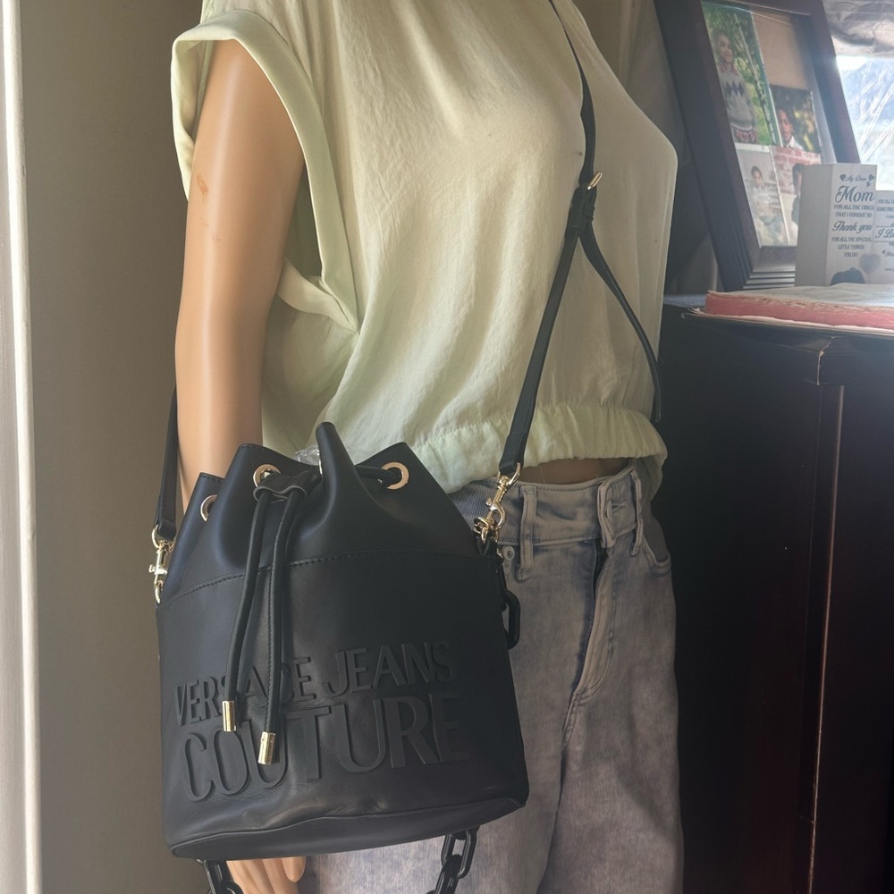 Versace Jeans Couture Black Bucket Bag
